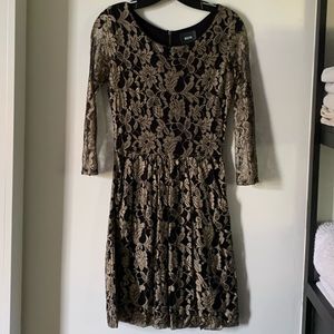 Lace overlay fit and flare